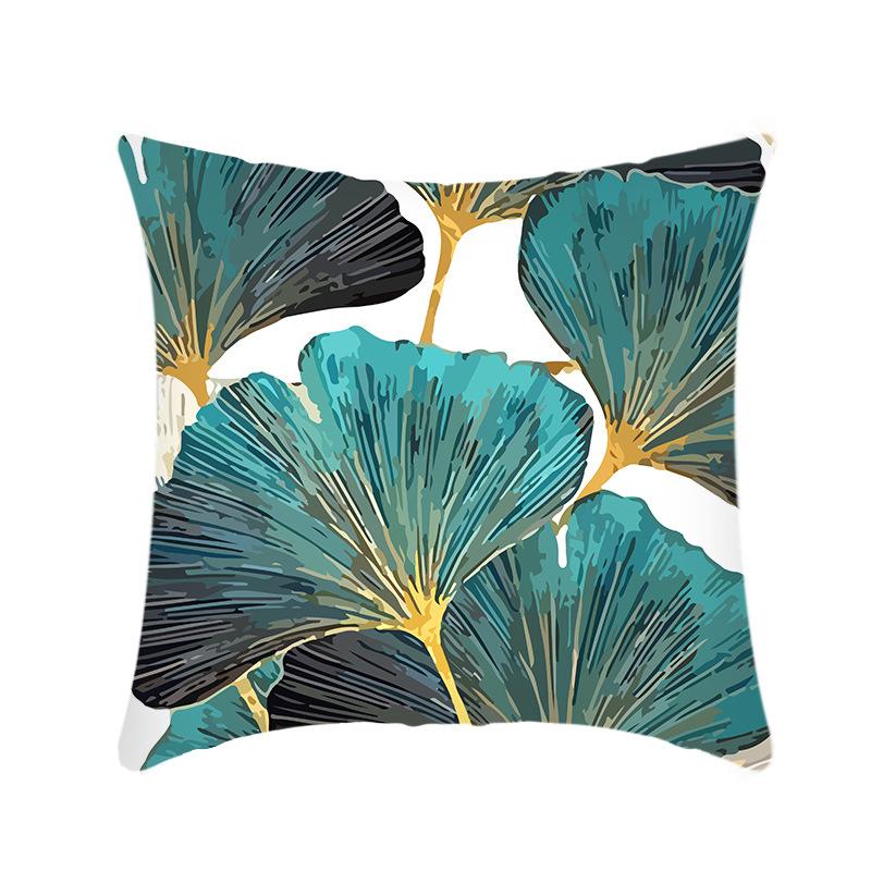 New Light Luxury Series Printed Ginkgo Leaf Print Pillow Home Sofa Cushion Cover
