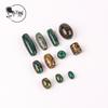 Green Agate Three-Eyed Nine-Eyed Dzi Beads Handmade Retro Necklace Accessories.