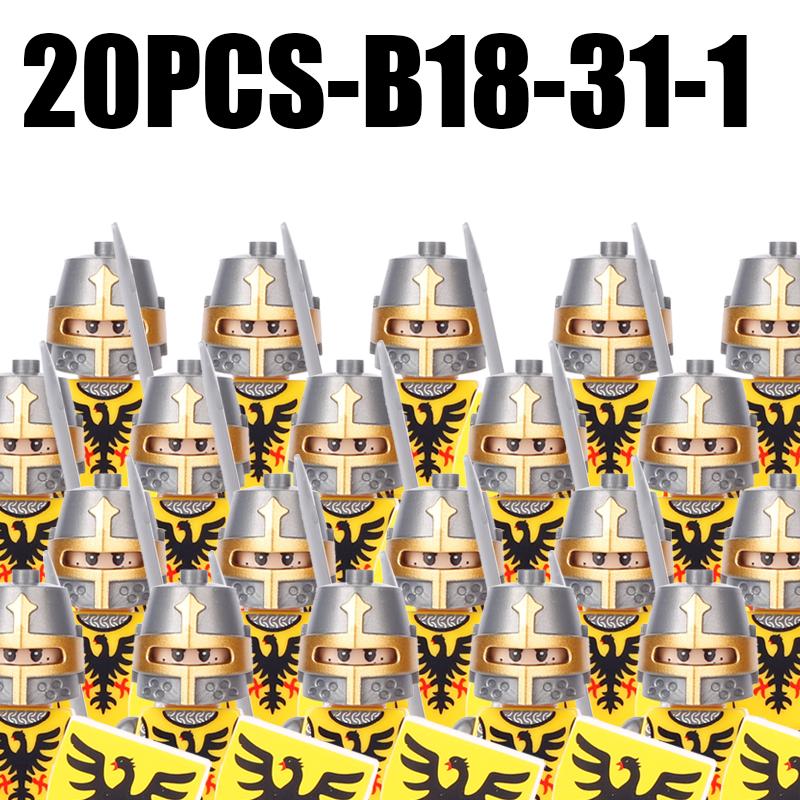 MOC Средневековые Военные Рыцари Солдаты Фигурки Строительные Блоки Замок Римская Стража Львиная Армия Пехота Щит Меч Оружие Кирпичики Игрушка