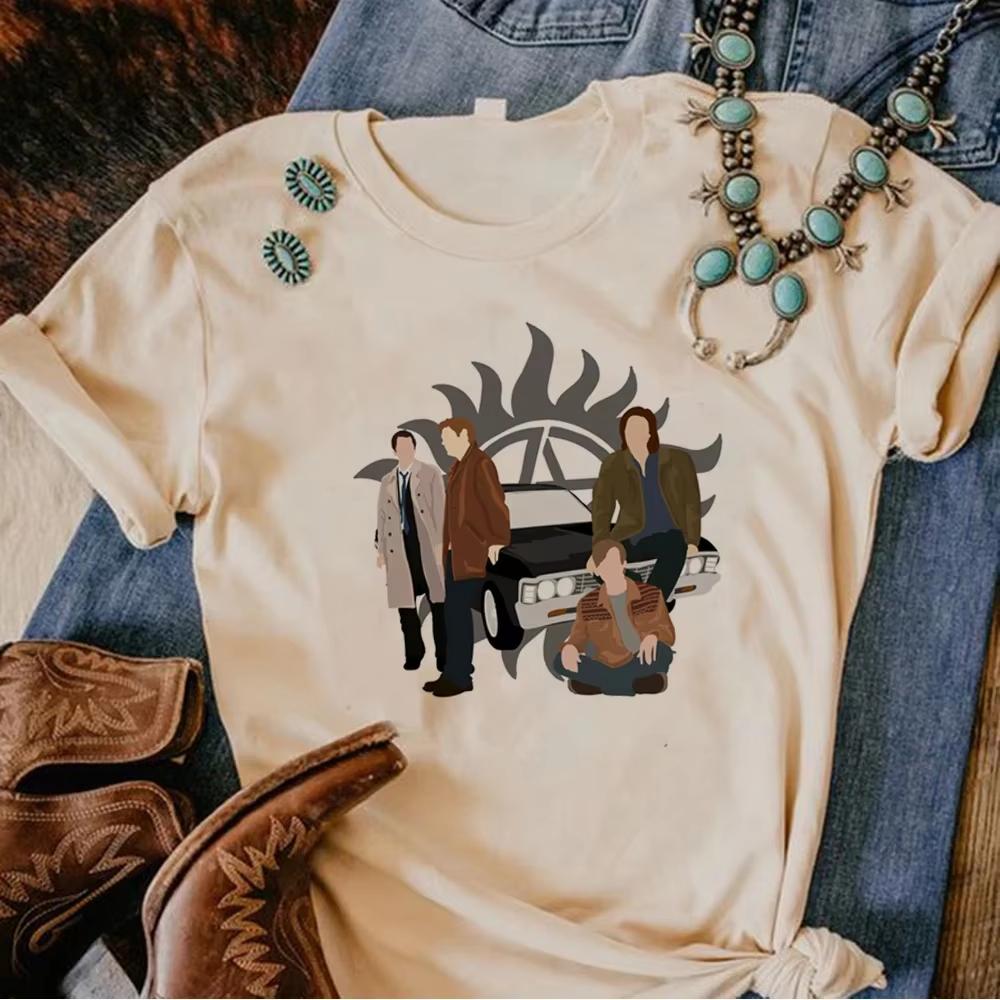 Supernatural T Shirt Women Comic Japanese Top FeUnisex Harajuku Clothes Aesthetic Clothes
