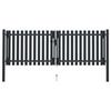 Fence Gate - vidaXL - Double Door - Powder-Coated Steel - 306x125 Cm - Anthracite