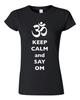 Junior Keep Calm And Say Om Yoga Hindu Sanskrit Symbol Religion DT T-Shirt Tee Unisex T-Shirt