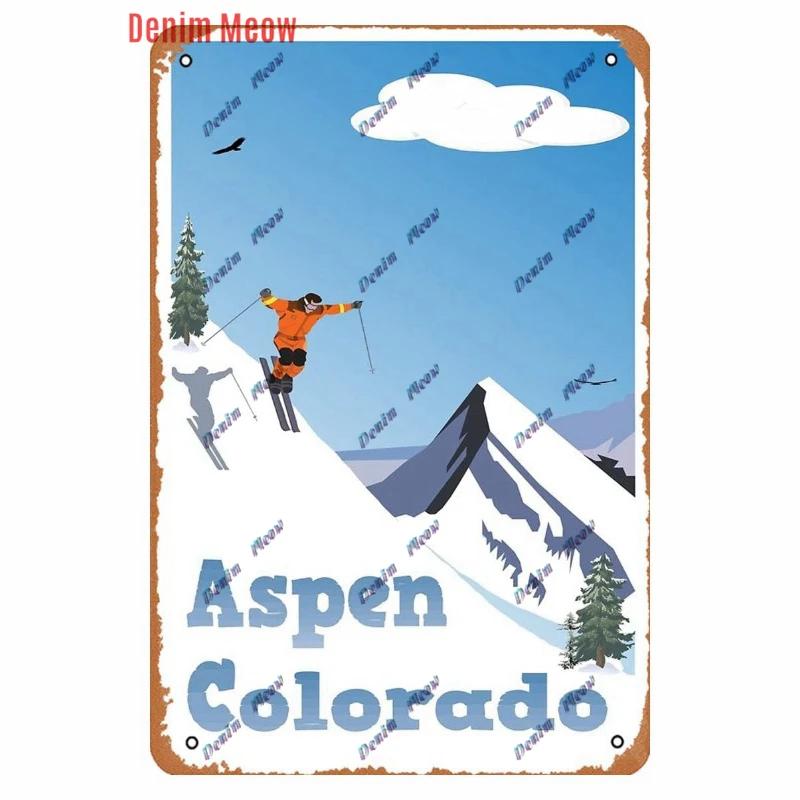 Vintage Ski Patrol Metal Poster, Retro Apres Skiing Tin Sign, Outdoor Winter Sports, Ski Team Printing Decoration, Plates, WY262