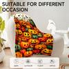 1 Piece Halloween Pumpkin Theme, Orange and Green Flannel Blanket, Soft, Suitable for Sofa, Bed, Office, All-season Use.