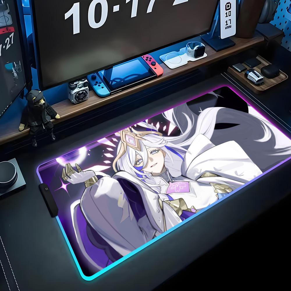 misteln schariac Mouse Pad RGB Gaming Mousepad Big LED Pad PC Desk Mat Luminous Mouse Pad Large Keyboard Mats Table Rug With