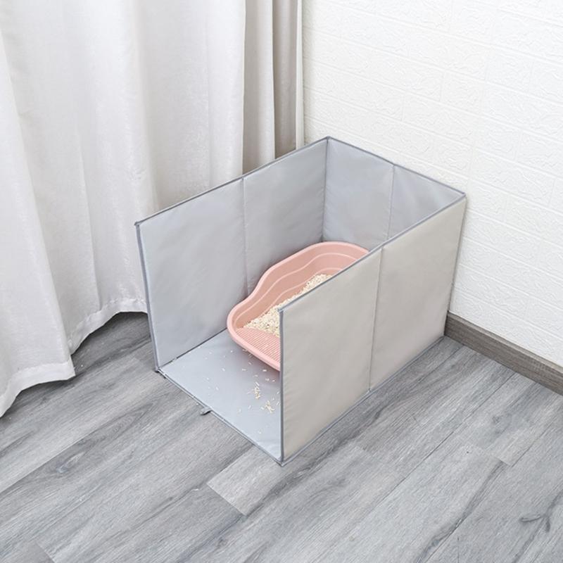 Splash Proof Litter Tray Barrier With PVC Coating For Pet Litter Box Mess Prevention Easy To Use for Small Space