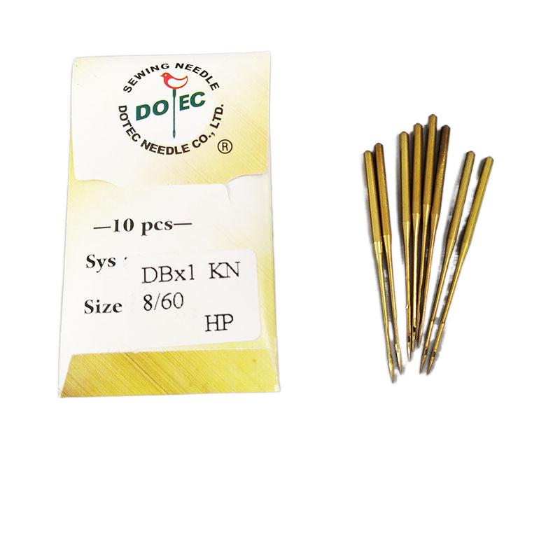 Jehly do šicího stroje proti přeskočení, zlaté, plochá pata, DBX1/DBx1