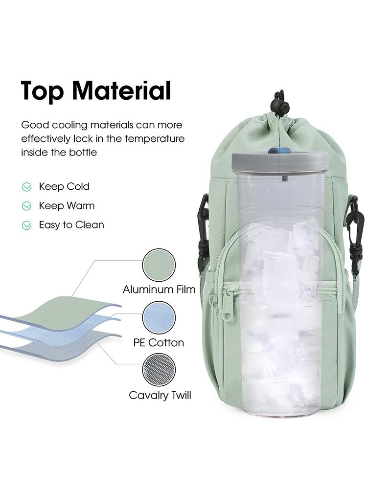 Water Bottle Holder with Strap 32oz 40oz 16 64oz Water Bottle Holder with Strap Insulated Water Bottle Carrier Sling Bag