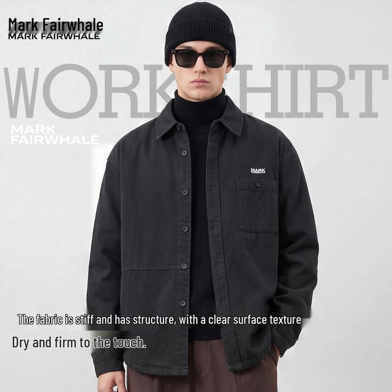 MARK FAIRWHALE Men s Embroidered Cotton Long Sleeve Shirt M