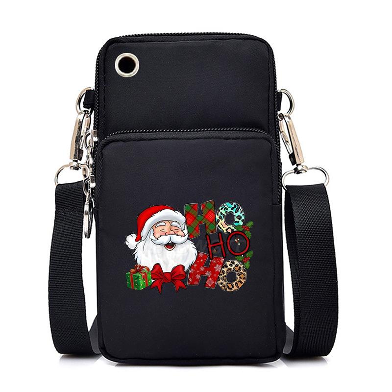 Christmas Christmas Printed Versatile Mobile Phone Bag Multifunctional Going Out Portable Messenger Bag
