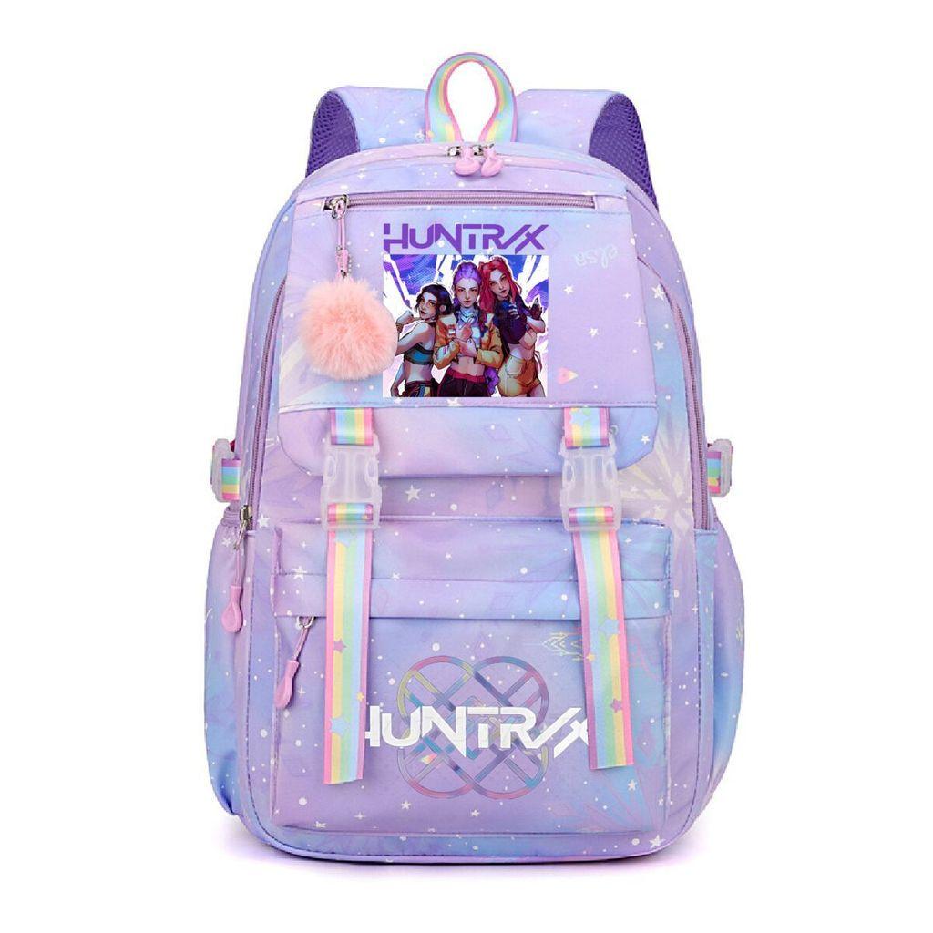 Kids Girls Kpop Rumi Mira Zoey Super Star Singers Printed Backpack Student School Bag