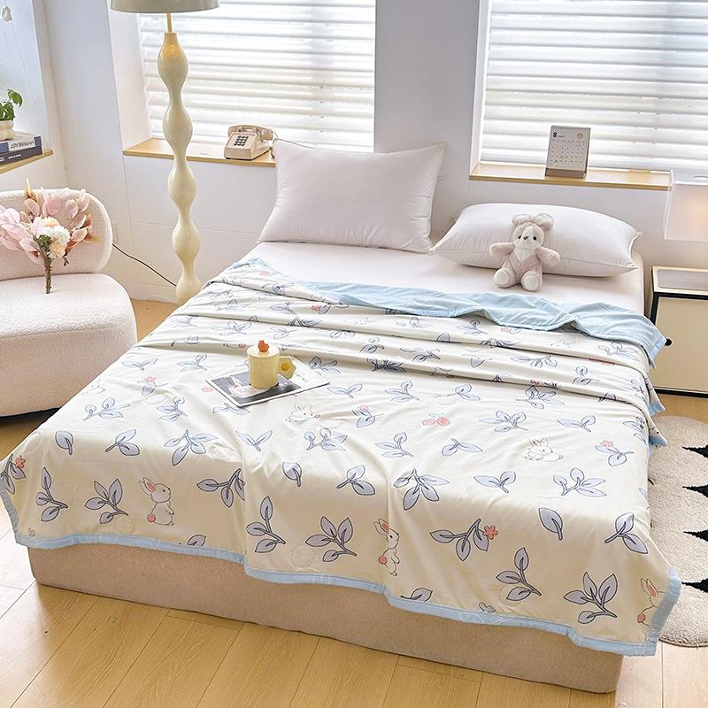 

Весна-літо Бавовняна ковдра Тонка ковдра Ковдри для дорослих, дітей King Quilt Печворк Покривало Розкішна ковдра 200x230 см Home Decor 180X200cm Thin Quilts світло-синій колір