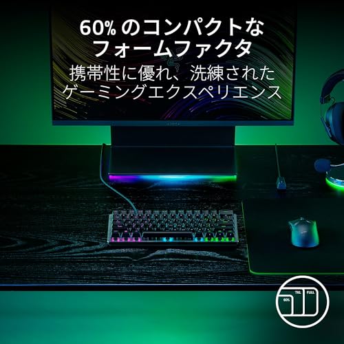 Vybaveno Rapid Trigger Analogovou herní klávesnicí Razer Huntsman V3 Pro Mini JP s nastavitelným ovládáním Optický spínač Tlak tlaku 40G Japonština