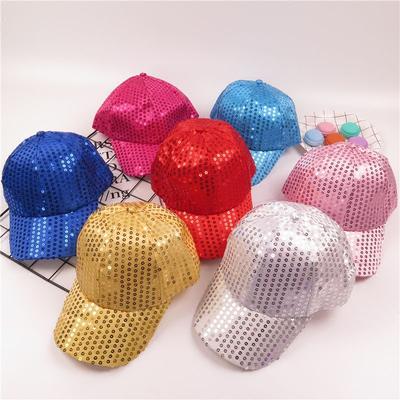 Summer Solid Color Sparkling Sheet Duck Tongue Hat Male and Female Dance Performance Dancing Student Baseball Hat