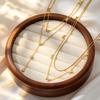 Stainless Steel Bowknot Double Layer Necklace Round Snake Chain Women's Bow Zircon Y-Shaped Necklaces Chic Jewelry Gift