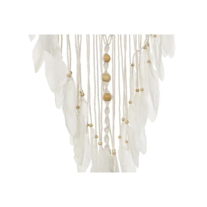 Attrape-rêves - Boho - 52 x 1 x 145 cm - Plumes blanches - Coton - Rotin