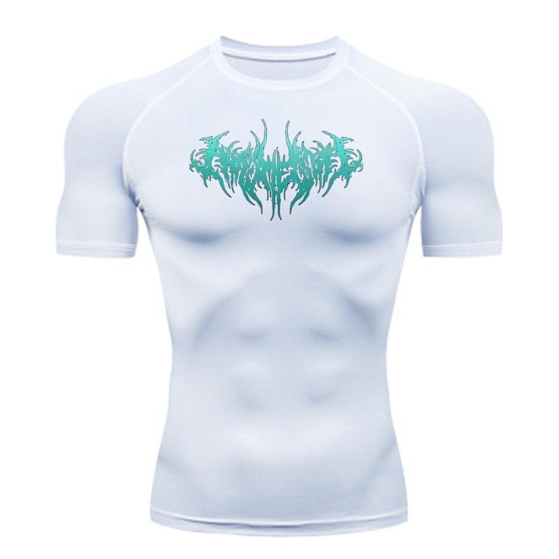 Y2K Herren Schnelltrocknendes Anime Fitnessstudio Kompressions-T-Shirt