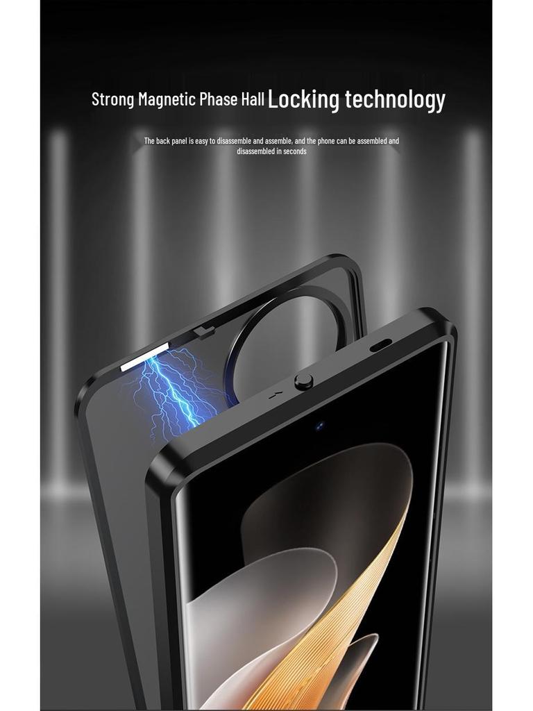 Vivo S30 Pro Metal Frame Snap-On Frosted Back Case with Lock Buckle for S20 V40