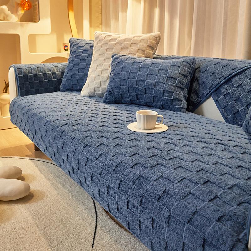 Zimní plyšová zesílená podložka na pohovku Nová protiskluzová univerzální potah na pohovku Four Seasons Moderní minimalistický Univerzální podsedák All Inclusive