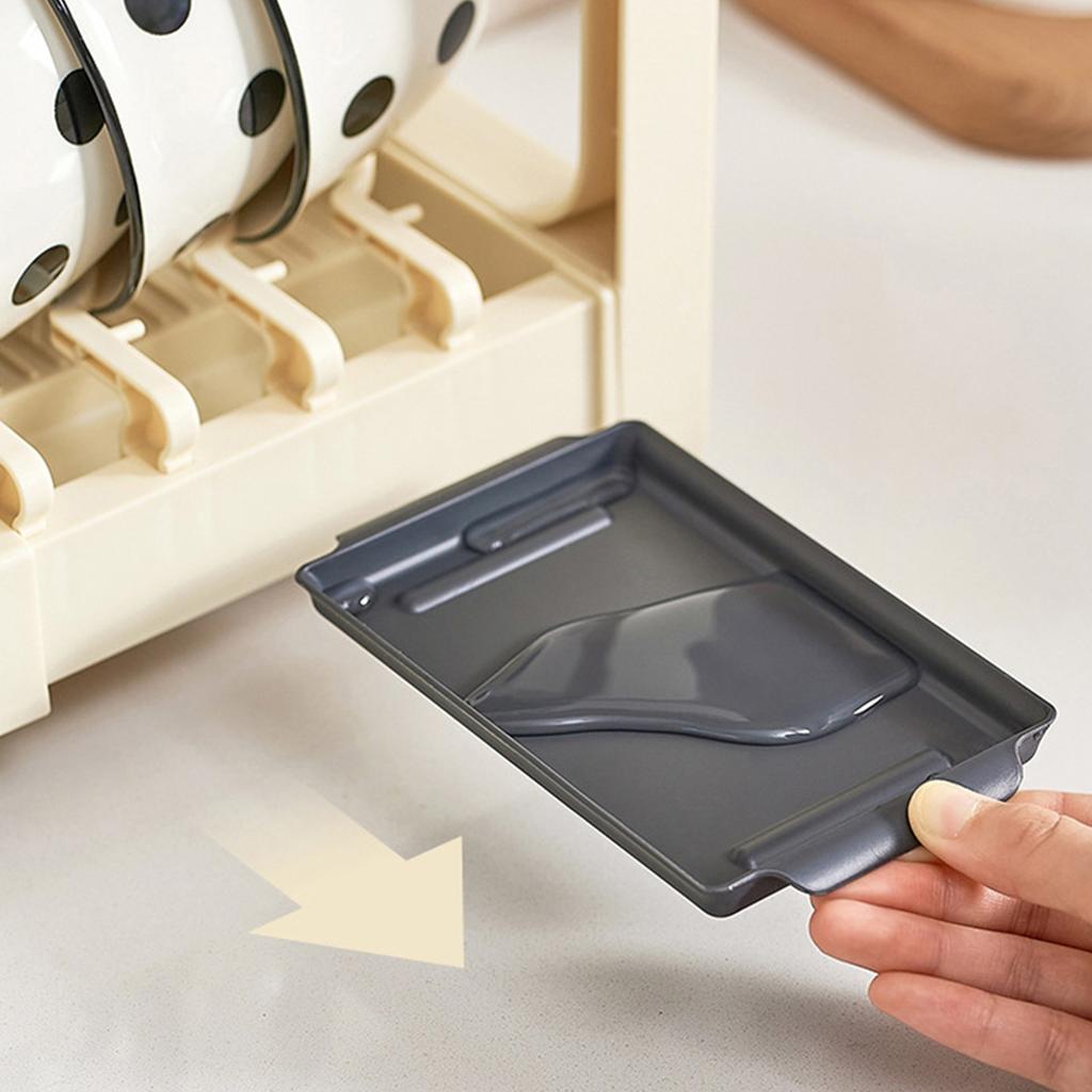 Dish Plate Drying Rack Expandable Plastic Kitchen Dish Stand Holder Plate Organizer for Kitchen Counter Cabinet Drawer