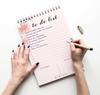 Inkdotpot To Do List Notepad – 6” X 9” Paper Stationery, Floral To Do List Spiral Notepad Daily Checklist-(50 Sheets)