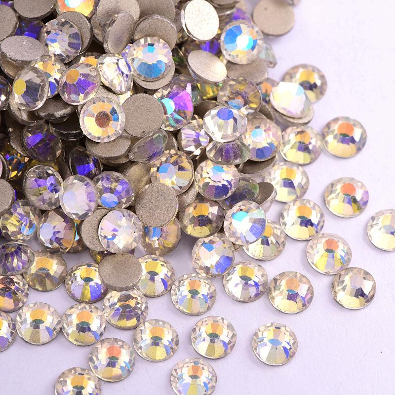 Glass Gold Bottom Flat Bottom Drill, Nail Drill Sticker Diamond Jewelry Diy Mobile Phone Case Nail Rhinestone Decorative Accessories Accessories