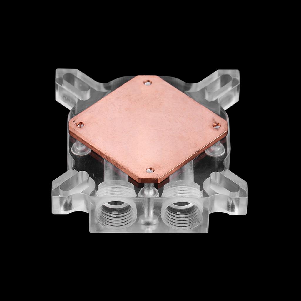 Computer GPU Water Cooler Cooling Block Waterblock Red Copper Base POM Cover