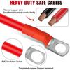 2Pcs Battery Inverter Cable 30cm 12V Copper Auto Battery Cable Waterproof Car Battery Leads  for Truck Motorcycle Solar RV Marin