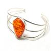 Amber Gemstone Handmade Cuff Bracelet Jewelry Size Adjustable
