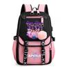 Anime Niedlicher Cartoon K-Pop Bedruckter Rucksack Schultasche für Teenager Schüler Mädchen Junge Bücherrucksack Große Kapazität Wasserdicht Reisetasche Kindergeschenk Rucksack