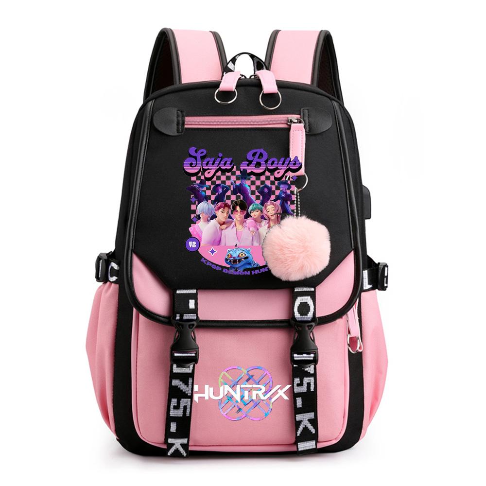 Anime Niedlicher Cartoon K-Pop Bedruckter Rucksack Schultasche für Teenager Schüler Mädchen Junge Bücherrucksack Große Kapazität Wasserdicht Reisetasche Kindergeschenk Rucksack