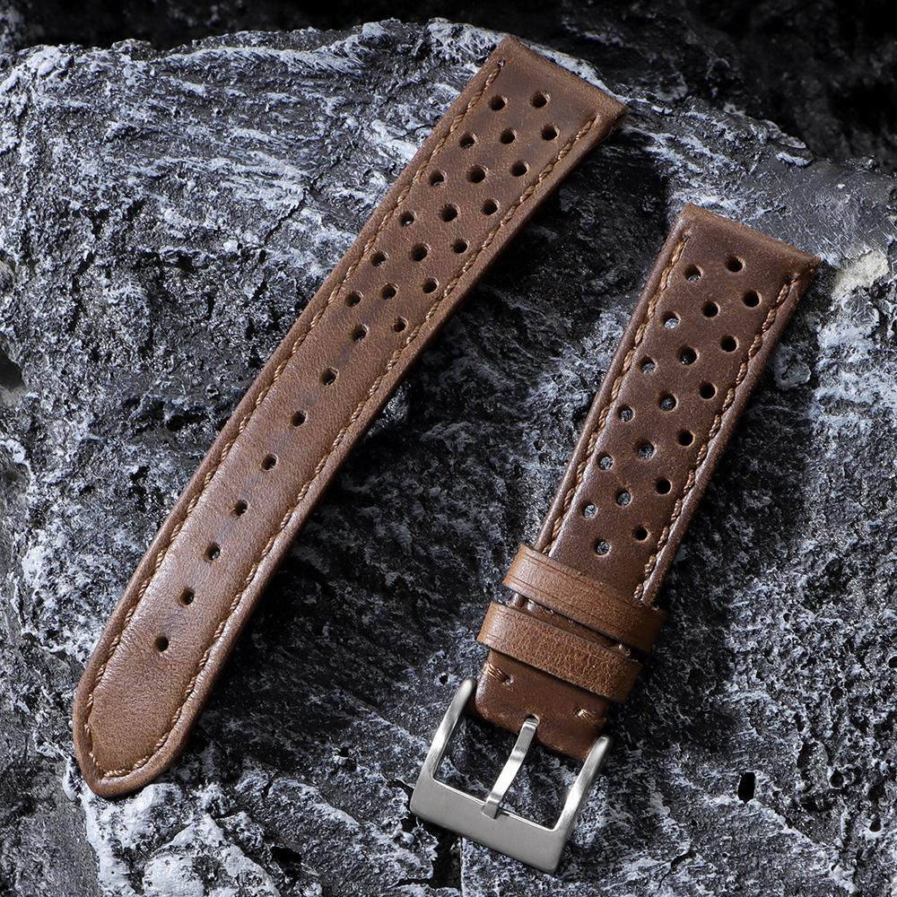 Vintage Echtlederarmband für Omega für Samsung Galaxy Watch 6 5 4 Weiches Rindsleder Atmungsaktives Armband 18 20mm 22mm Armbänder