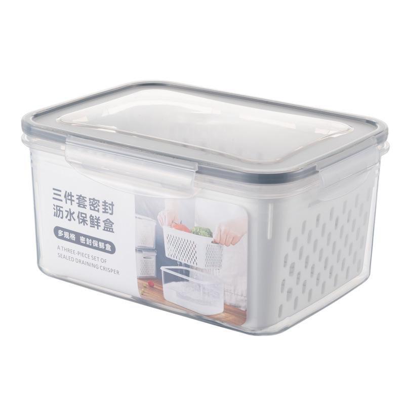 Rectangular Transparent Food-Grade Plastic Storage Box with Lid for Refrigeration