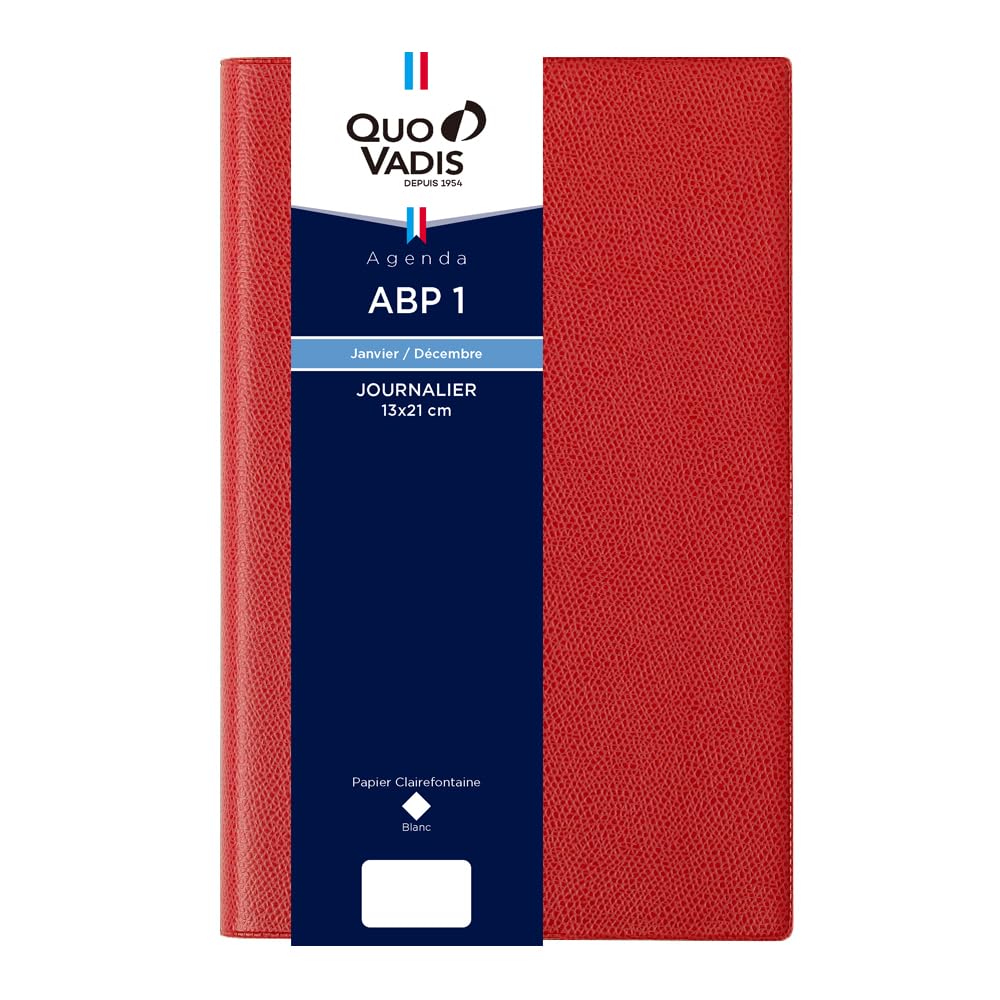 

Quo Vadis 2026 Edition Planner Diary ABP1/Anpara (One Page Per Day, January Start, A5 Variant, 13 x 21 cm, French Edition) Red QUOVADIS qv05401rd