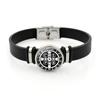 Elegant Saint Benedict Medal Adjustable Bracelet Stylish Black Leather Jewelry Unisex Gift