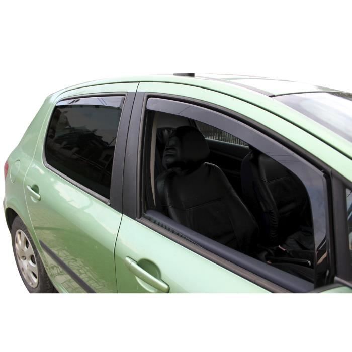 Déflecteurs d'air - J&J AUTOMOTIVE - Peugeot 307 - Fumé - Acrylique renforcé - Installation facile
