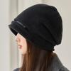Hat Women's big head circumference stacking hat New autumn and winter warm headhat Thickened foreign style hat