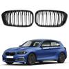 Front Kidney Grill Grille Fit BMW 1 Series F20 F21 2015-2017 Gloss Black Double