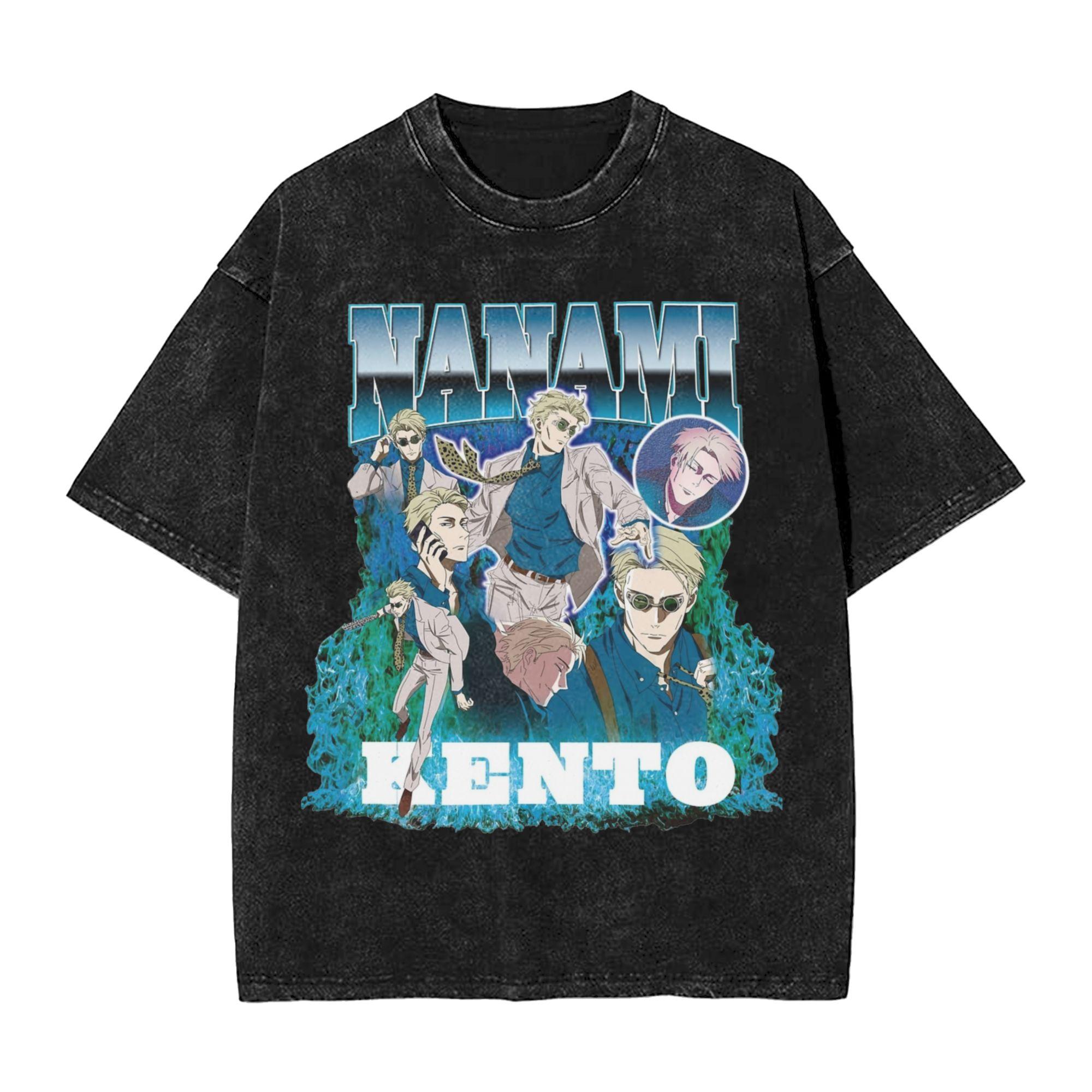 

Nanami Kento JJK Anime Washed T Shirts Streetwear Hip Hop TShirt JJujutsu KKaisen Tees Unisex Women Oversize Printed S