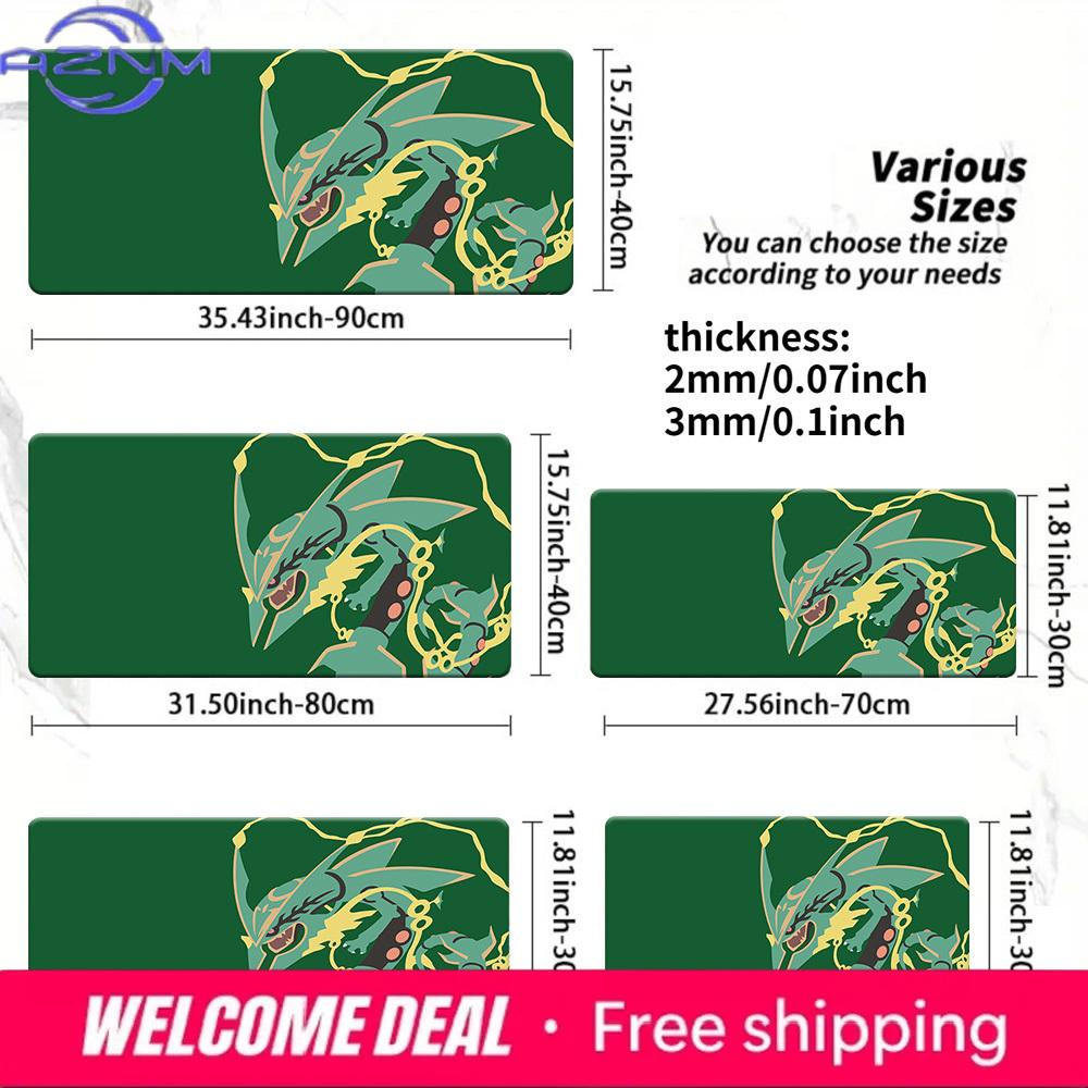 Minimalist Mega Rayquaza Pokmon Gaming Mouse Pad NonSlip Desk Mat 30x80x0.2cm