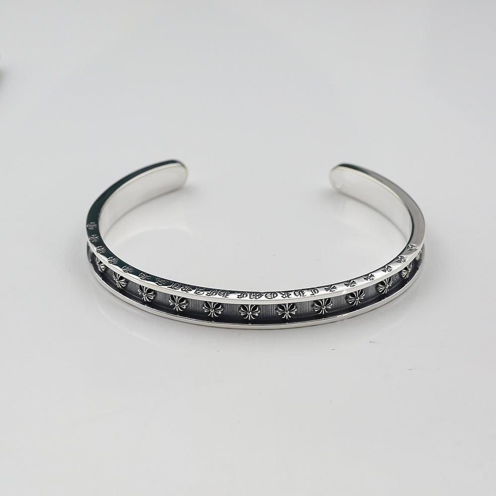 

Трендовый винтажный тайский серебряный браслет-манжета с открытым концом и буквой-крестом - Унисекс, стиль хип-хоп панк