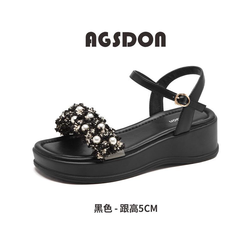 

Augustine sandals women s 2025 new summer wear white small fragrant wind thick sole one pedal fashion cool slippers 40
