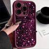 Romantic Purple Full-Screen Sparkling Heart Print Phone Case For iPhone 17 Pro Air 16 E 15 14 13 12 11 Pro XS Max 7 8 Plus Cover