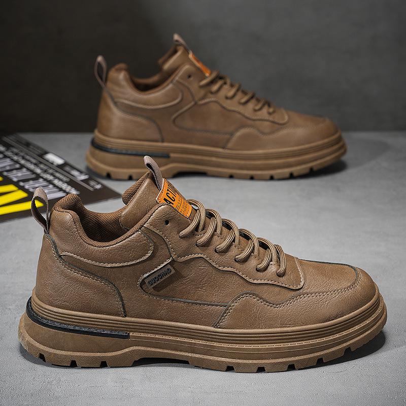 Herr Vattentäta Läder Arbetskängor för Hösten: Andningsbara, Mångsidiga, Vardagliga Sneakers