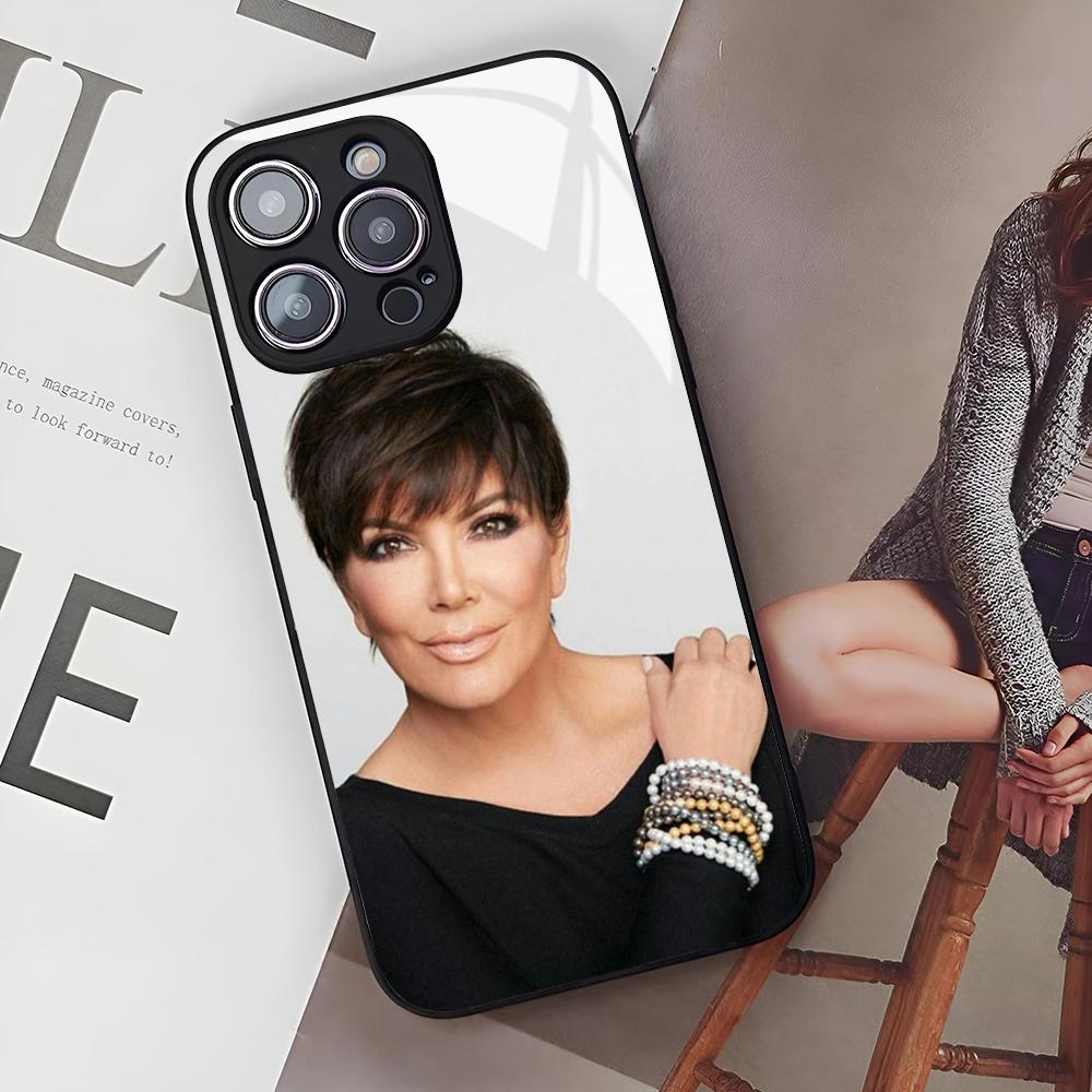 

American actress Kris Jenner Phone Case for Iphone 17 Air 16 15 14 12 11 13 Pro Max Mini Se Puls glass Cover iPhone 16 Pro Max