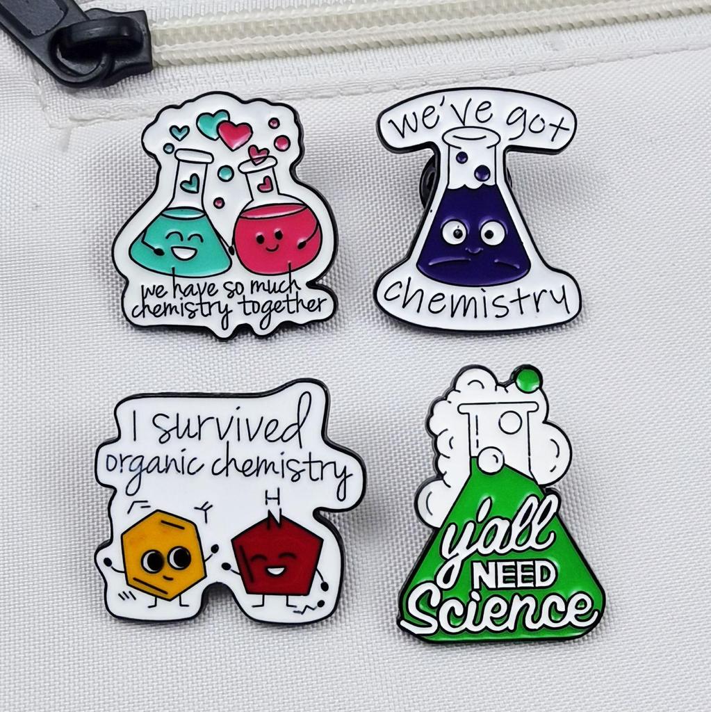 Cute Atom Cartoon Brooch: Drip Oil Alloy Badge for Student Backpacks, Jewelry, and Accessories