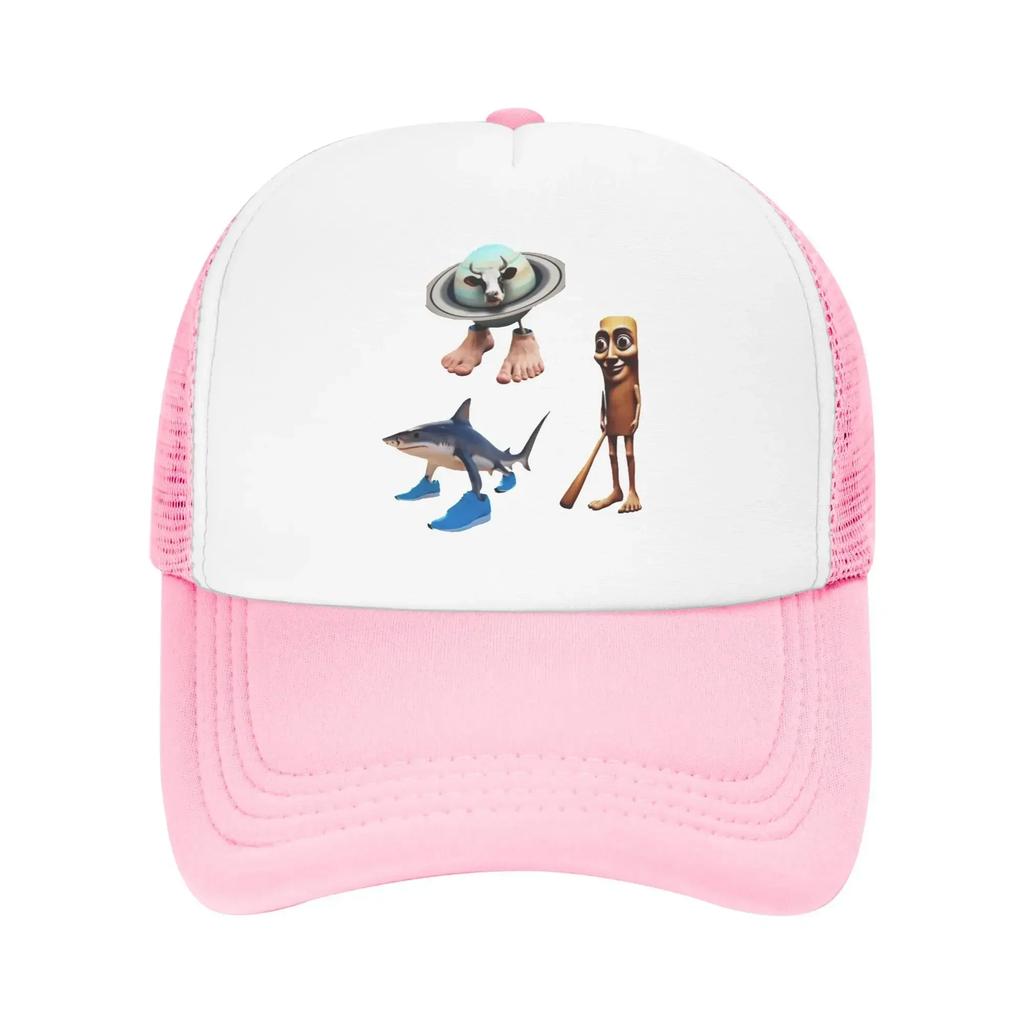 Italienische Brainrot Charakterkombinationen 1 Tung Tung Hai Sommer Netz Baseballkappen Damen Herren Strandfischerhut Trucker Cap