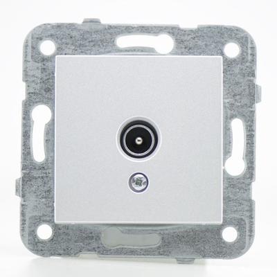 TV Socket - VIKO - Alu - Mechanism + Button - 5-862 Mhz - Interior To Be Assembled