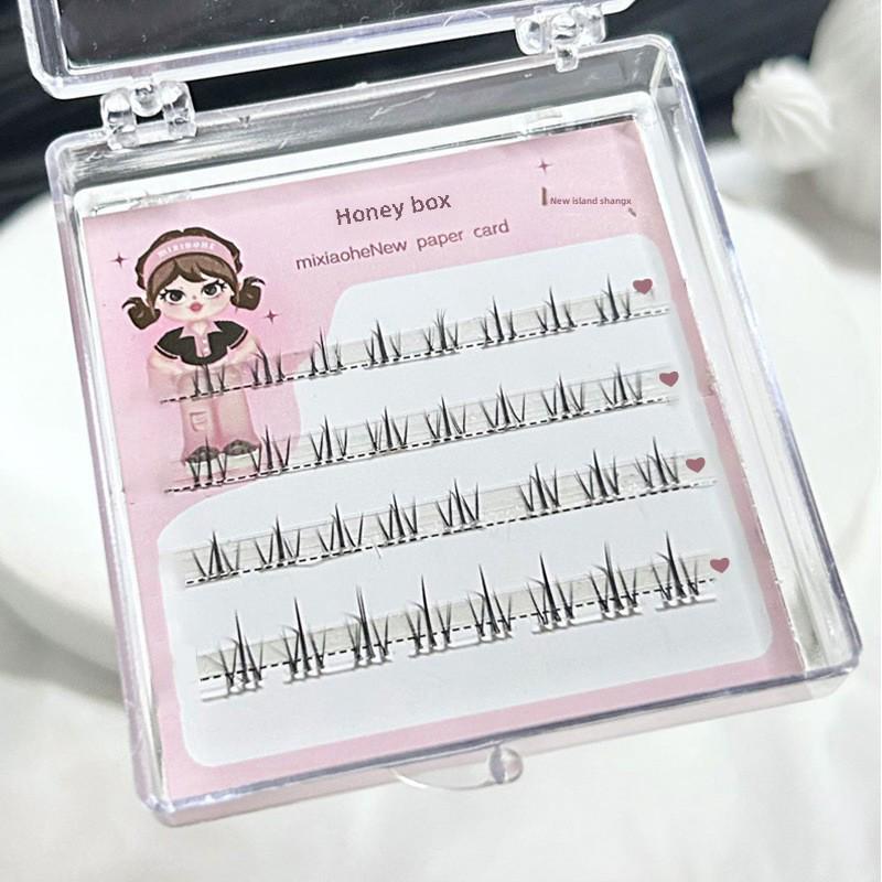 

Honey Box Натуральные нижние ресницы с широким основанием - Маленькое пламя, Прозрачные, Легкие в использовании, Фотогеничные, Имитация ресниц большой вместимости