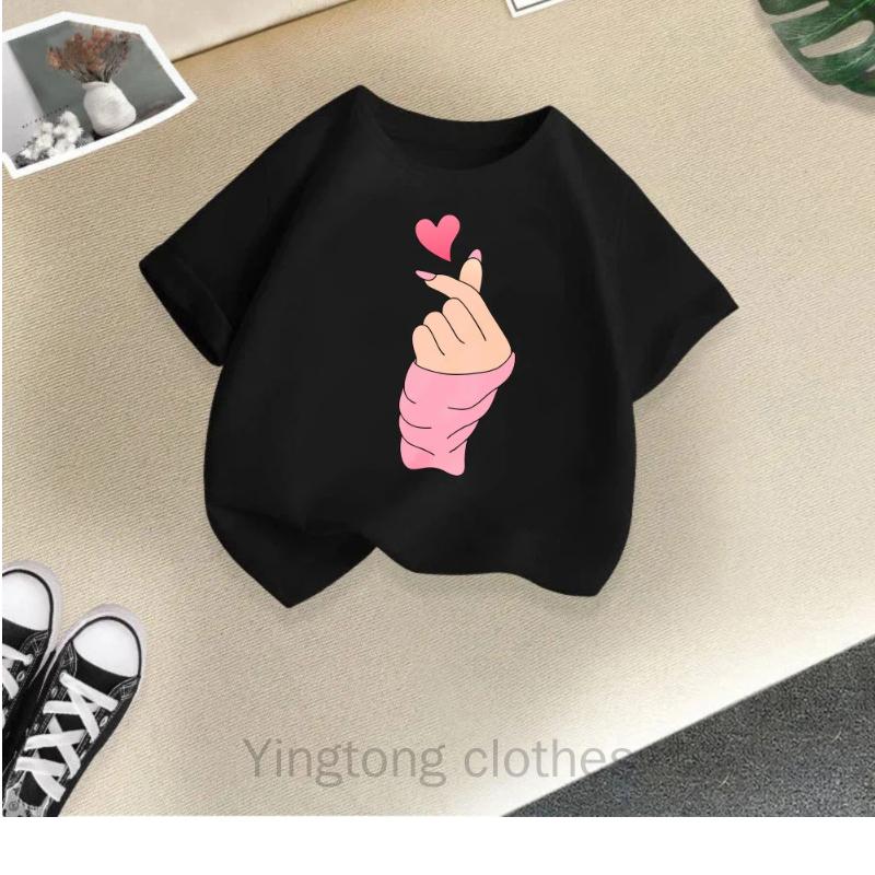 Children's Short-sleeved Summer Fashion Girls' T-shirt Bottoming Shirt New Half-sleeved Baby Round Neck Top Cotton